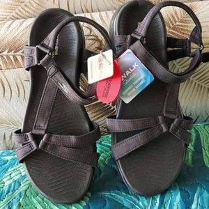 Nwt SKECHERS GO WALK Sandals, Black size 10